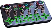 NSXAYIWE Sound Card Mixer with 48V Phantom Power, Versatile Audio Mixer for Podcasting, Streaming, Gaming, Built-in Battery for Home Studio and Mobile Use