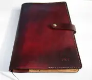 Personalized Leather Journal , Diary, Book Cover. A4