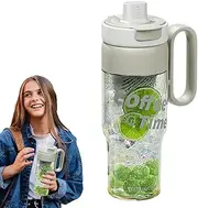 Water Cup with Straw and Lid - Leak-proof Large Capacity Travel Mug with Handle, Travel Mug with Lid | 30oz Drinking Water Straw Bottle for Hot Iced Coffee, Tea