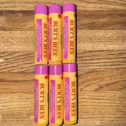 ⚡️Burt's Bees Dragonfruit Lemon 100% Natural Moisturizing Lip Balms ( Lot Of 6)