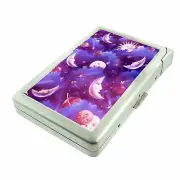Celestial Whimsy Sun & Moon C3 Cigarette Case w/Built in Lighter Metal Wallet