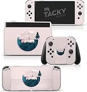 TACKY DESIGN Mountain Skin Compatible with Nintendo Switch OLED Skin - Tightrope Vinyl 3M Nintendo Switch OLED Stickers Set - Switch OLED Skin for Console, Dock, Joy Con - Decal Full Wrap