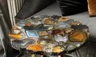 Live Edge Agate Coffee Table, Side Sofa Lamp Table, Indoor Furniture Agate Table