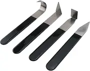 TAODAN 4PCS Stainless Steel Trimming Knives Set Ceramic Sculpture Tool Clay Carving Utensil for Shaping and DIY