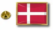 akachafactory Pine PineS Badge Pin-apos;s Metal With Butterfly Pinch Flag Danish Denmark
