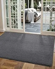 DEXI Door Mat Entryway Doormat Front Entrance Non-Slip Low Profile Washable for Inside Entry 31.5"X47",Grey