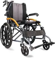 Lightweight Manual Wheelchair,Hand Scooter For The Elderly Disabled Ultra-Light Travel Wheelchairs,Portable Non-Inflatable Solid Tires,Double Brake System,Safe And Comfort (Color : A)