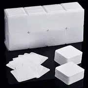 Maitys 1000 Pieces Eyelash Extension Glue Wipes Eyelash Glue Cleaner Non Woven Fabric Wipes Lash Supplies Accessories Tools for Extension Nail Polish Bottle(White)