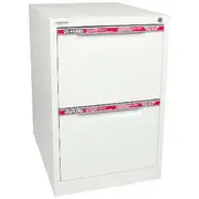 Steelco 2 Drawer Filing Cabinet White Satin