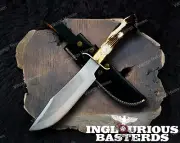 Handmade Inglourious Basterds Aged Replica Bowie Knife Aldo Raine Antler Knife