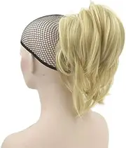 IMISSU Curly Flexible Claw Ponytail Hairpieces Synthetic Clip In Hair Extensions Little Pony Tail Hair Pieces (Dirty Blonde)