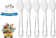 TEETECK 5 Pack Kids Toothbrush Replacement Heads Compatible with SEAGO- 513/977/EK6,Compatible with Brush-Baby WildOnes/KIDZSONIC（Not BabySonic Series）,Compatible with Dada-Tech-BB1/977/K6