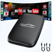 3 in 1 Wireless CarPlay Adapter 2025 Upgraded,Wireless CarPlay & Android Auto Adapter Built in Netflix YouTube Support TF Card, Factory Car Play Video Box for Cars from 2016 and iOS, Plug and Play