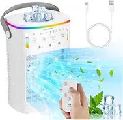 Mobile Air Conditioning, Mini Air Conditioner for Room, 4-in-1 Air Cooler with Water Cooling, 1000 ml Air Conditioner Without Exhaust Hose, Portable Air Conditioner with 3 Modes & Colourful Light Room