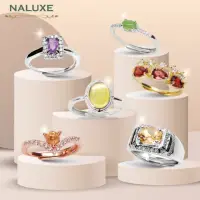 在飛比找momo購物網優惠-【Naluxe】時尚輕珠寶l寶石設計款活動圍戒指(紫水晶、鈦