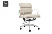 Matt Blatt Eames Premium Replica Low Back Soft Pad Office Chair Fabric (Beige/Chrome)