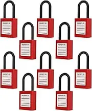 Lockout Cable Lock 10 Pcs Insulate Safety Padlock Set for Industrial Chemical Electric Power, Anti Brass Key