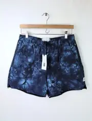 NWT REIGNING CHAMP x RYAN WILLMS Men's Sz M Blue Tie Dye Zip Running Shorts