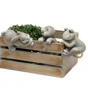 3x Willow & Silk Little Animals16/15/12cm Turtle/Rabbit/Frog Garden/Home Decor