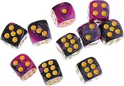 10pcs Six Sided Dices Set D6 Dice Party Toys for Table Games Math Teaching Board Game Accessories (Color : Purple)