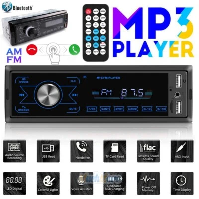 Bluetooth Car Stereo Audio In-Dash AM FM Aux Input Receiver USB MP3 Radio Player
