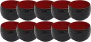 Fukui Craft Ohitsu Rice Dish, Made in Japan, Black Uchi Vermilion (Parent) (10 Guests) (Amazon.co.jp Exclusive)