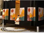 HYJHHY Polyester Breathable Bunk Bed Curtains Printing Blackout Top Bunk Bed Canopy Dustproof Privacy for 1m Wide Single Bed Loft Bed Curtains Kids(Curtain*1,1.15M_Sun)