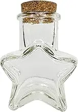 Glass Jar Bottle with Cork Lid, Great for DIY'S, Decoration and Party Favors (Star Shape - 3-1/8" Inch)