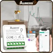 Aubess Mini Smart Wifi Switch 16A With Power Monitor Wireless Light Switches Sma