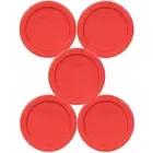 Pyrex 7202-PC Red Round Plastic Food Storage Replacement Lid (5-Pack)
