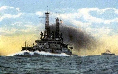 7x5 Gloss Photo ww2F80 World War 1 The Great War In Colour Dreadnought