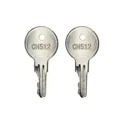 (2) Ignition Key For Bauer Locks Yale Diamond Plate American Crane CH512