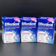 NEW Efferdent Retainer & Denture Cleaner Tablets Minty Fresh 126 Count 3 pack