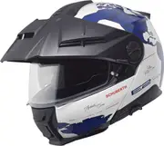 Schuberth E2 Atlas Adventure Flip-Up Helmet, white-blue, Size 2XL for Men White Blue