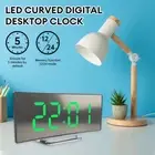 1x Adjustable Digital Alarm Clock Curved LED Digital Clock For Kids Bedroom