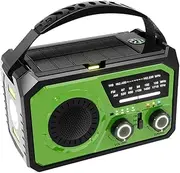 16000mAh AM/FM/WB NOAA Emergency Weather Radio Hand Crank/Solar/Type-C Charging Survival Radio LED Flashlight Reading Lamp Power Bank Phone Charger Bluetooth-Compatible 5.3 Speaker for Outdoor