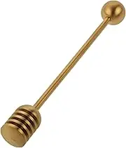 FELTECHELECTR Honey Dipper Stainless Steel Stirring Rod for Honey Syrup Jam Comfortable Handle Grooved Design for Home Restaurant Party Favors