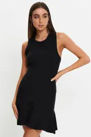 Black Drop Waist Dress - Size 6, Women's F A Line Dress