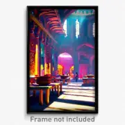 Pixel Art Poster - Captivating Bazaar (8 Bit Psychedelic Video Game Print)