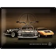 Nostalgic Art Large Sign Mercedes Benz 3 Cars 30x40cm