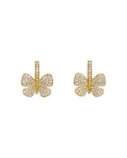 Temple St. Clair 18K Yellow Diamond Snow Butterfly Earrings