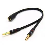 3.5mm Audio Splitter Cable Female to Dual Male - Headphone / Mic - PC / Laptop [SEVOEM9135]