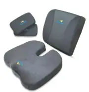 Seat Cushion for Office Chair, Car. Memory Foam Coccyx Back Support Pillow Set