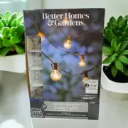 Better Homes & Gardens Warm White Clear Glass Globe 20 Ct Patio String Light