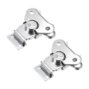 2.24-inch Iron Spring Loaded Butterfly Twist Latch Toggle Clamp - 2 Pcs (Silver)