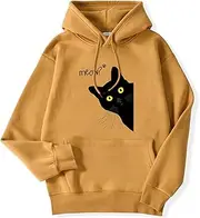 [neogor] Shirt Winter Hoodies Meow Black Drop Sleeves Hoody Loose Sweatshirts Clothes