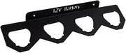Folpus Battery Holder Rack Wall Mounted Rack Shelf Supplies Sturdy Multifunction Bracket Organizer for Work Truck Displaying Garage, 4 Slots