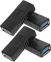 Veemoon 4 Pcs USB Female to Female Dual Port Extension Connector for USB Devices Compact and Portable Accessory for Charging and Data Transfer Durable Design for Home and Use