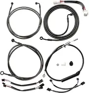 MoKitDora Touring Handlebar Extended Cable Kit Brake Line Clutch Cable CAN-Bus TBW Turn Signal Wiring Harness for 2021-up Harley FLTR FLHR FLHX FLHT w/ABS 14" Handlebar, Black