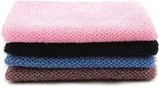 QOPAHI Enlarged African Net Sponge, African Exfoliating Net 2 in 1 Body Shower Scrubber Nylon Back Scrubber Exfoliating Bath African Sponge Skin Smoother for Daily Use, 80×30cm(Pink+Blue+Black+Brown)